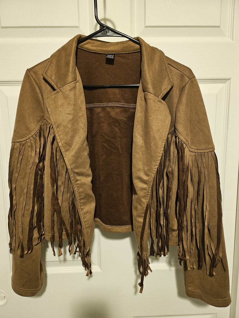 SHEIN 🤠 Brown Faux Suede Fringe Jacket - Picture 4 of 6